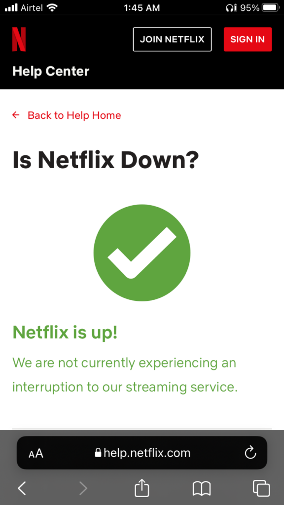 Confirm Netflix Server Status