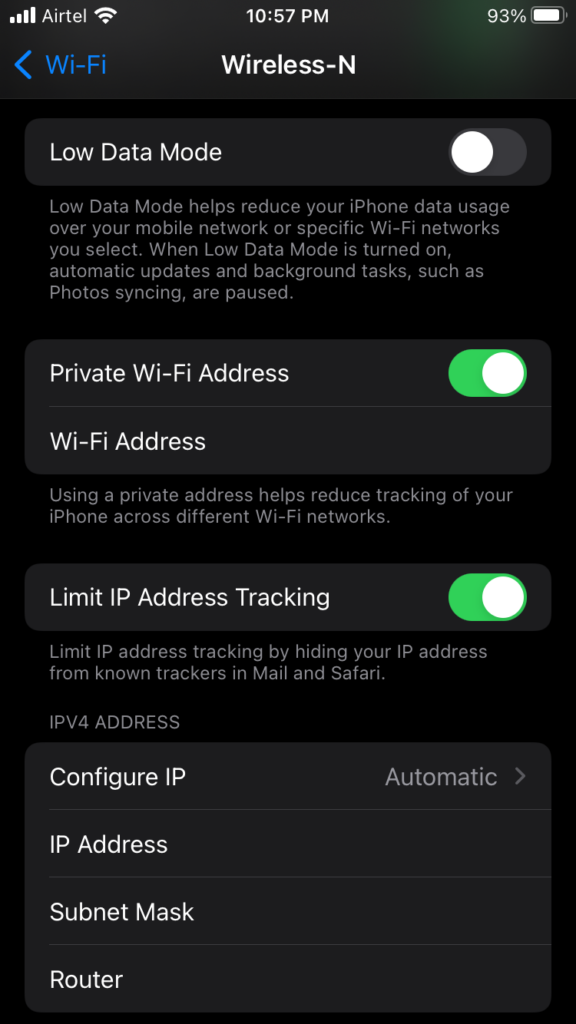 Disable Private Wi-Fi Address (4)