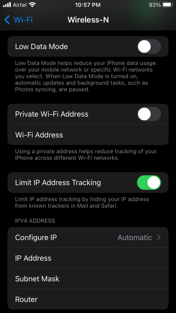 Disable Private Wi-Fi Address (6)