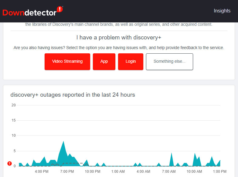 Check The Servers to know if other users are there who faces the Discovery Plus not working issue 