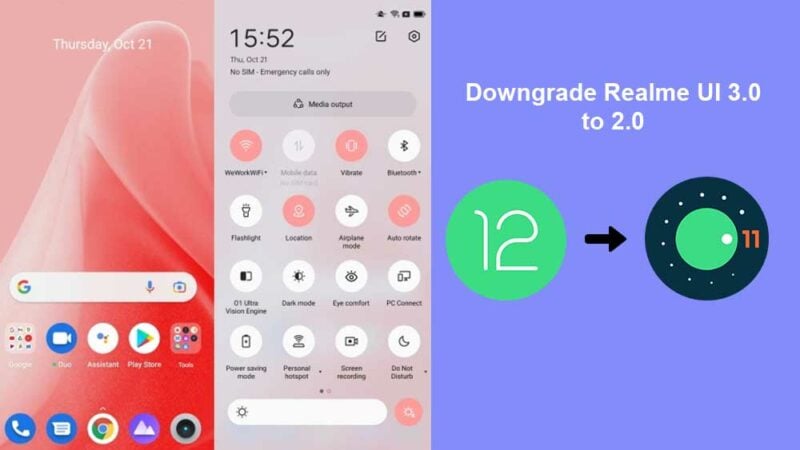 Downgrade Realme UI 3.0 to UI 2.0 | Rollback Android 12 to Android 11