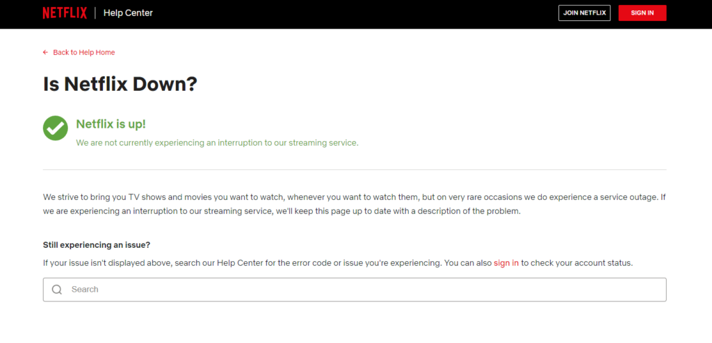 Netflix Server Status