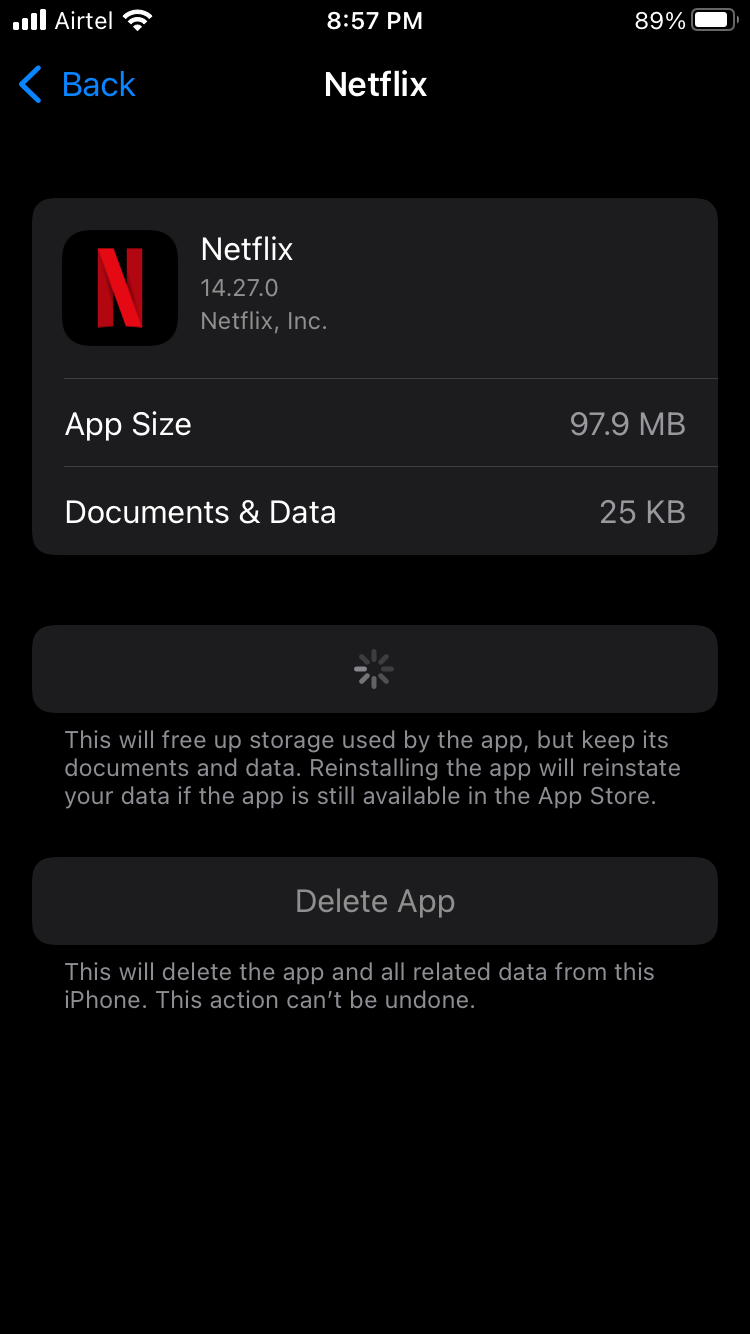 Offload Netflix App in iOS Device (8)