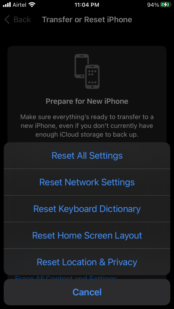 Reset Network Setings in iOS Device (5)