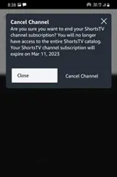 Cancel Channel in Amazon Prime Video