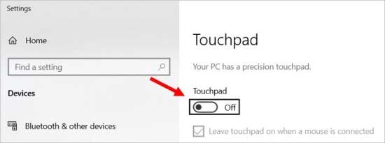 touchpad not working issue