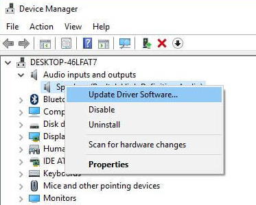 update audio driver