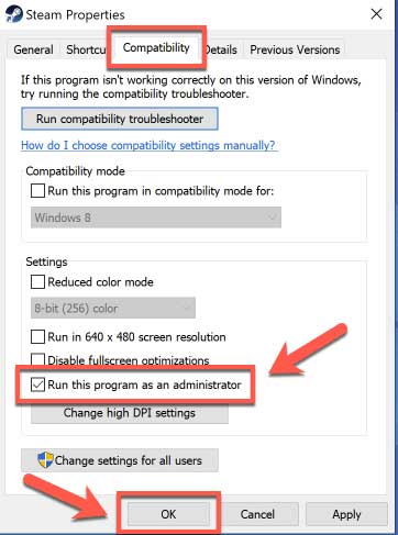 Run The Steam As Administrator