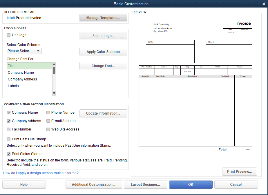 Fix: Can’t Change Invoice Template on QuickBooks