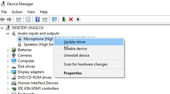 Update Your Microphone Driver