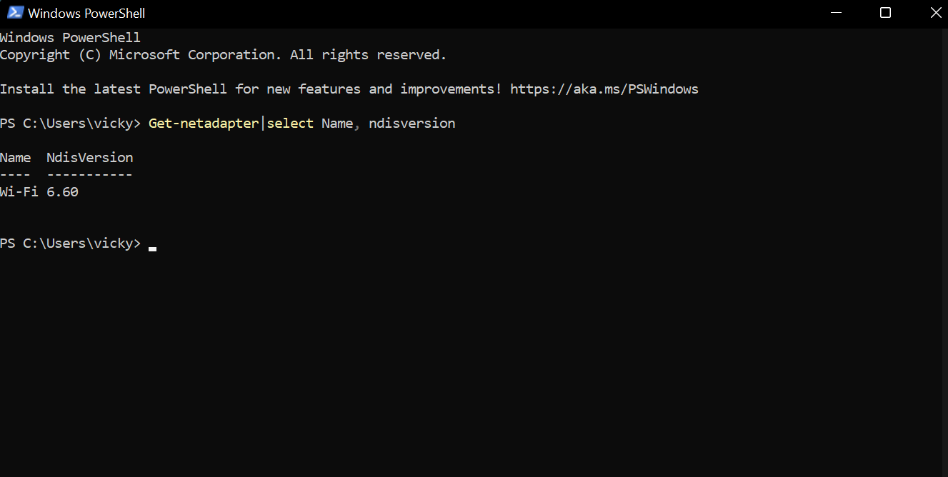 Checking NdisVersion from Windows Powershell