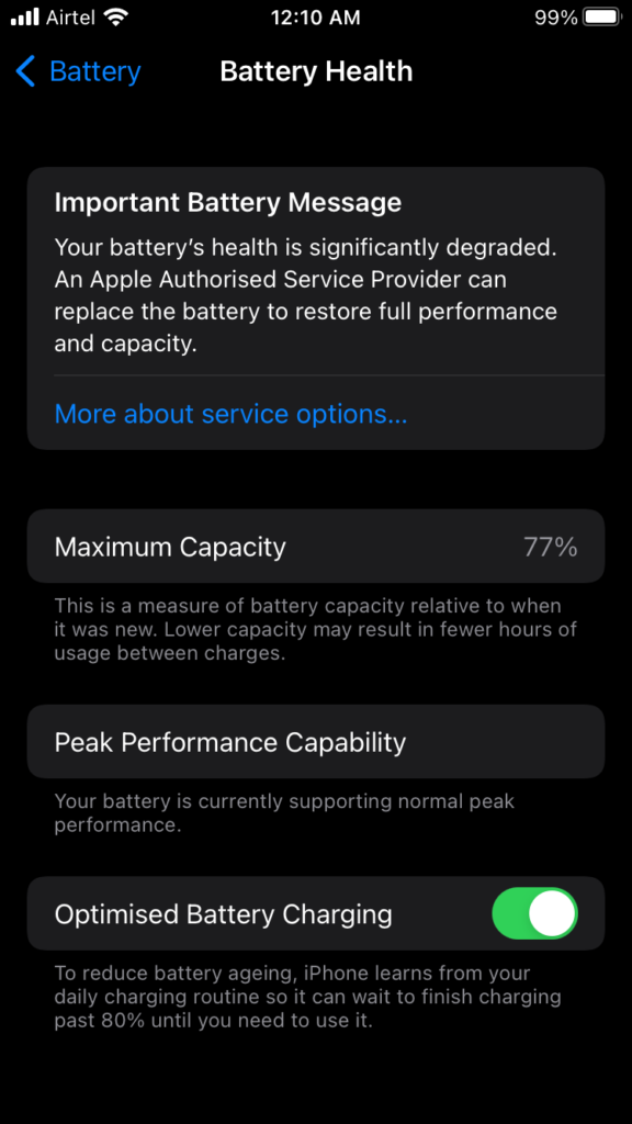 Disable Optimized Battery Charging Feature (4)