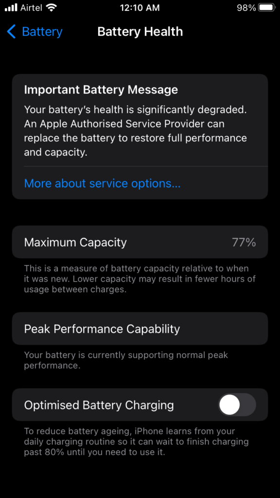Disable Optimized Battery Charging Feature (6)