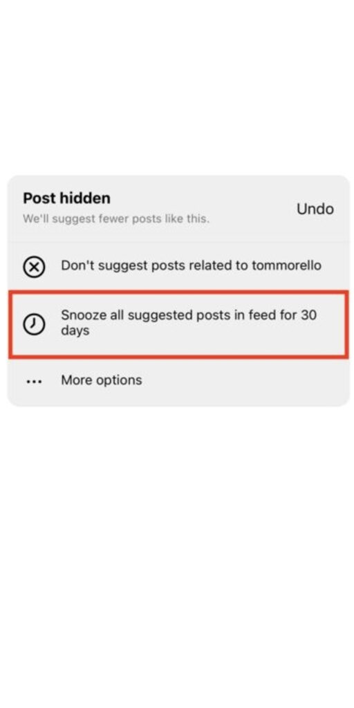 Turn off suggested post on Instagram step-3