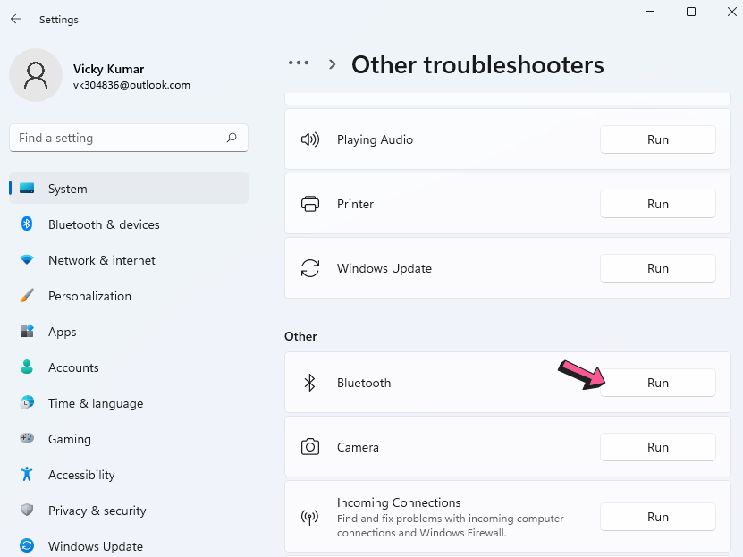 Bluetooth Troubleshooter step-4