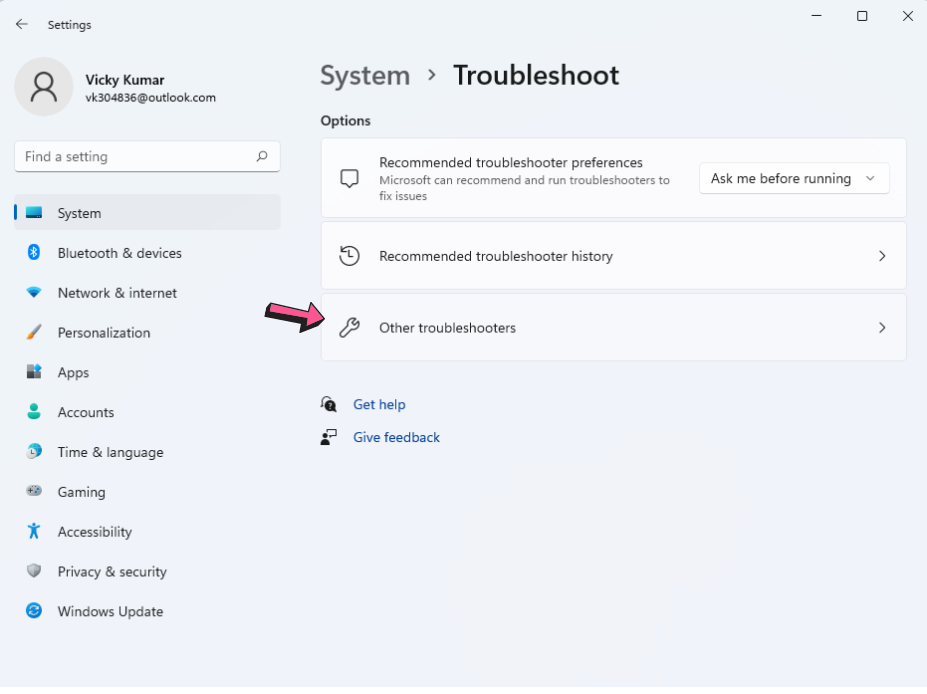 Other Troubleshoot (Windows 11)