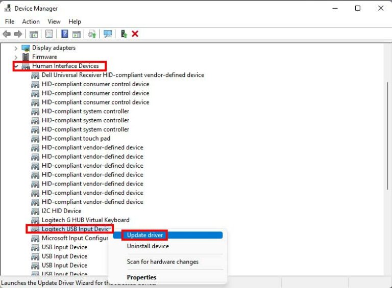 logitech usb input device driver windows 11