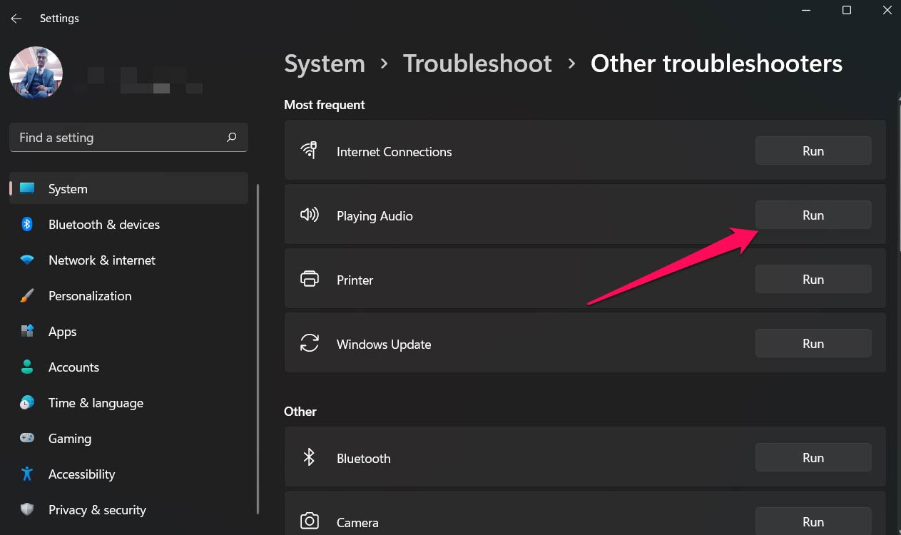 Audio Troubleshooter