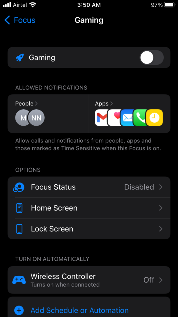 Delete Focus in iOS 16 (4)