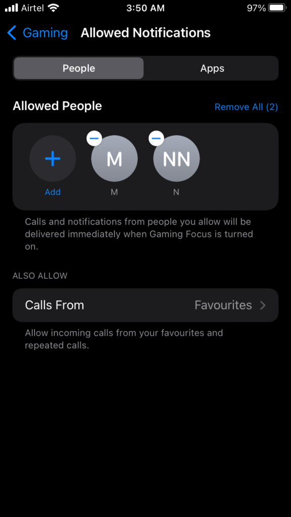 Enable Repeated Calls from Selected Contacts (5)