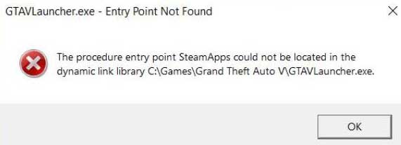 Fix: GTA 5 Error the Procedure Entry Point Not Found (SteamApps)