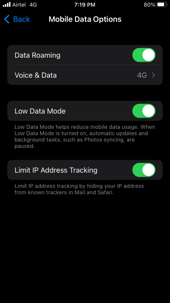 Disable Low Data Mode (4)
