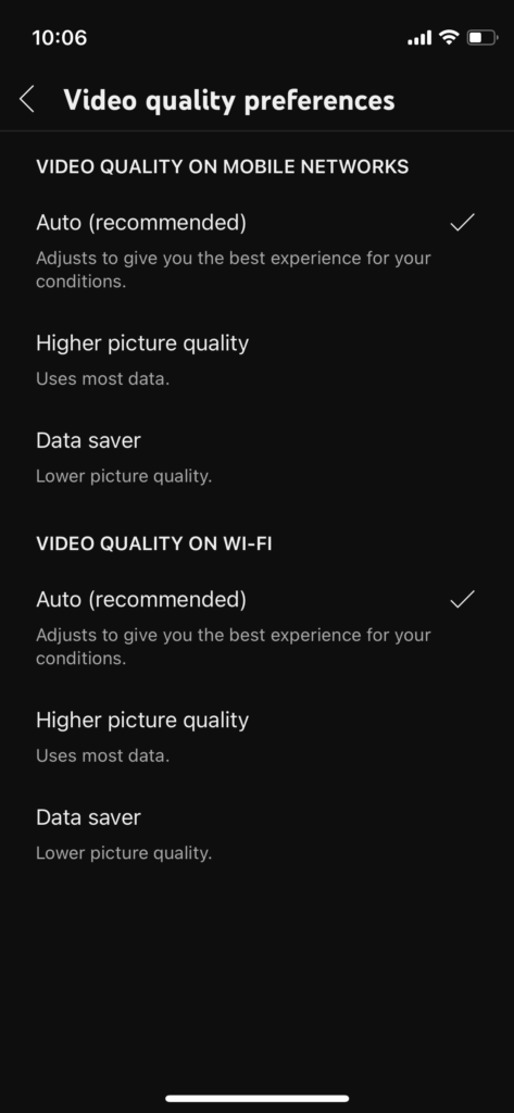 Choose the Default Video Quality (6)