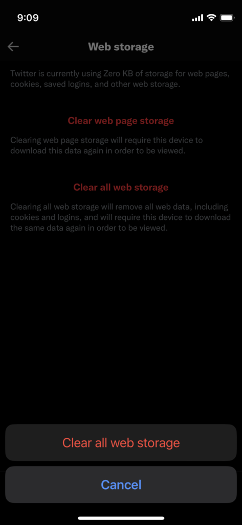 Clear Twitter Cache and Storage (12)