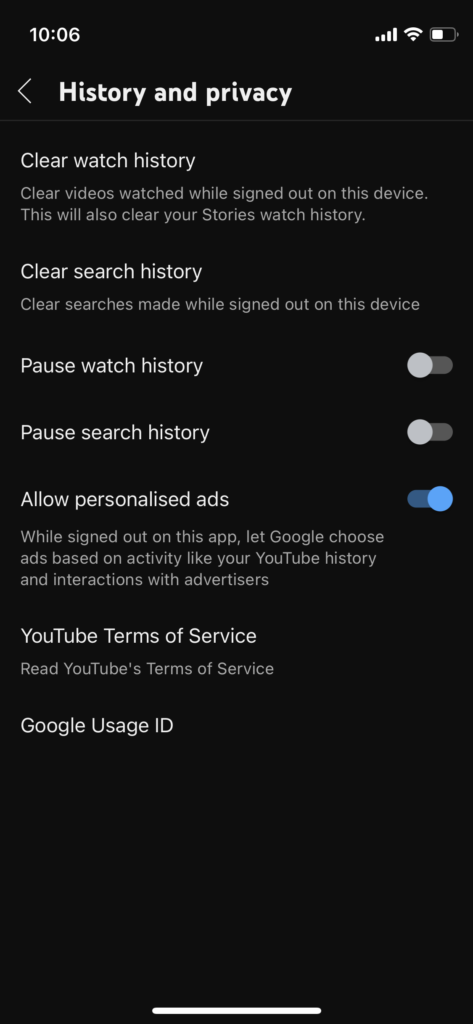 Clear YouTube History (5)