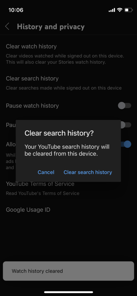 Clear YouTube History (8)