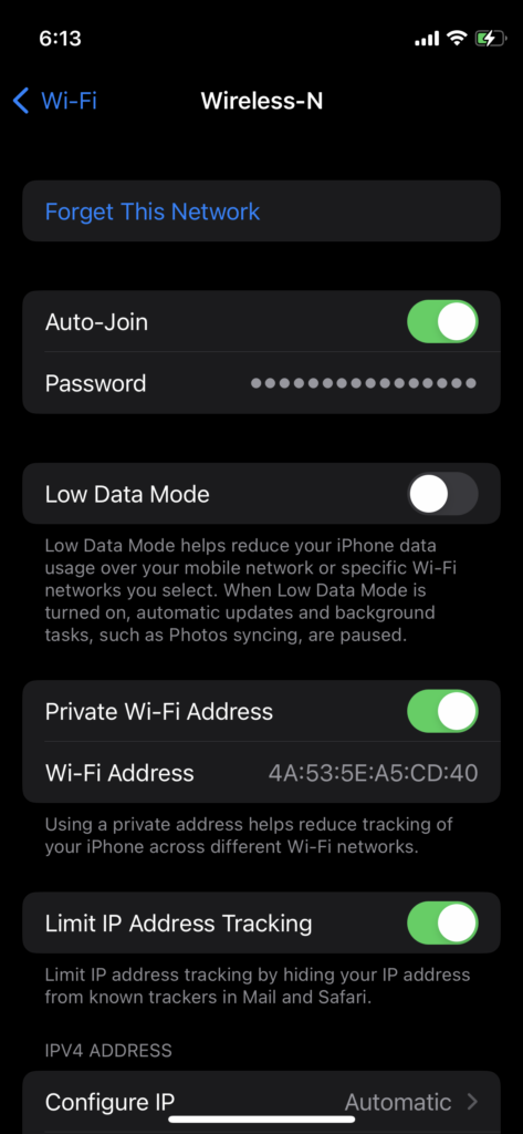 Disable Low Data Mode in Wi-Fi Network (5)