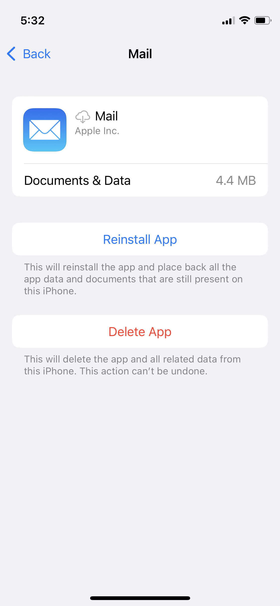 how to get your mail app back