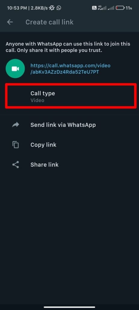 Select Call Type