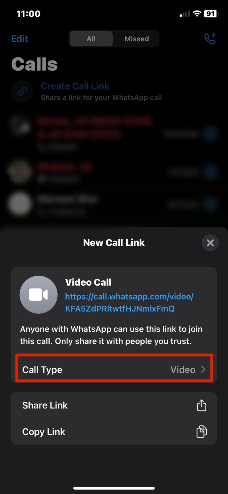How to Create WhatsApp Call Link on iPhone and Android