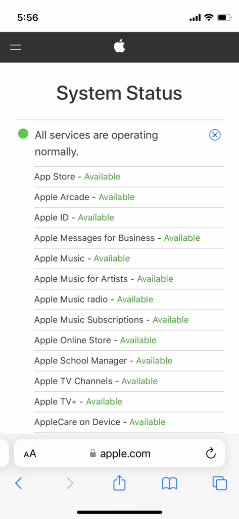 Check iCloud Server Status (5)