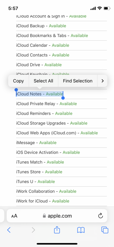Check iCloud Server Status (6)