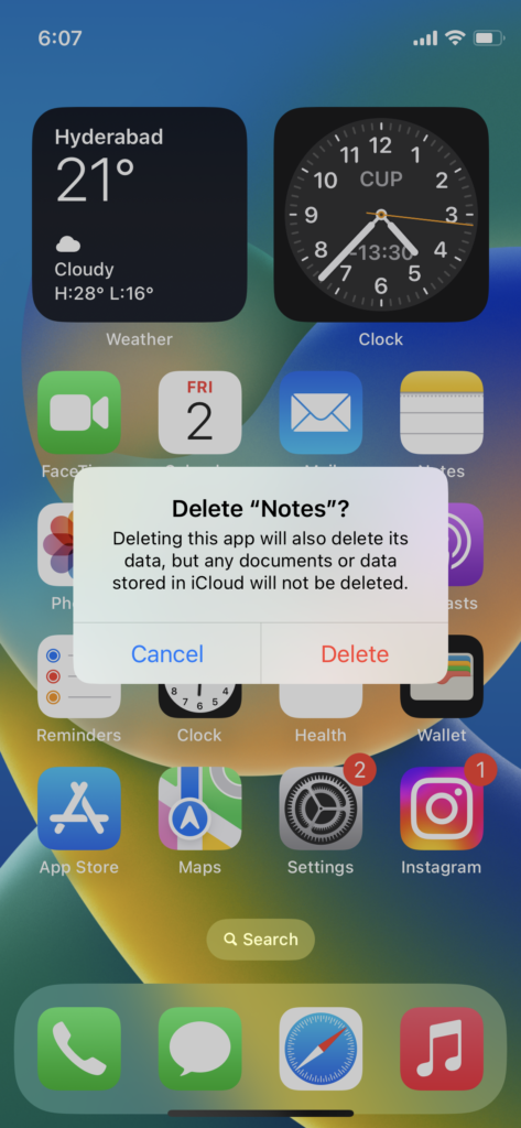 Delete Notes App in iOS 16 (4)