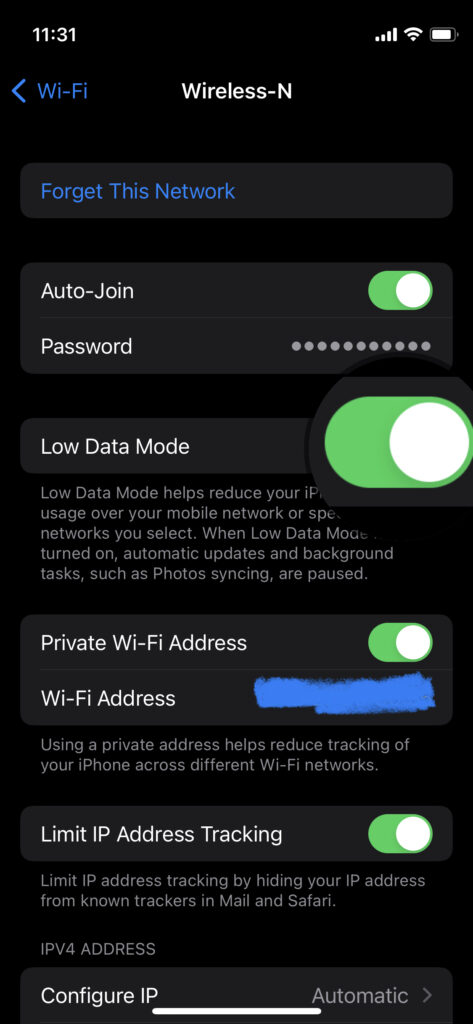 Disable Low Data Mode (4)