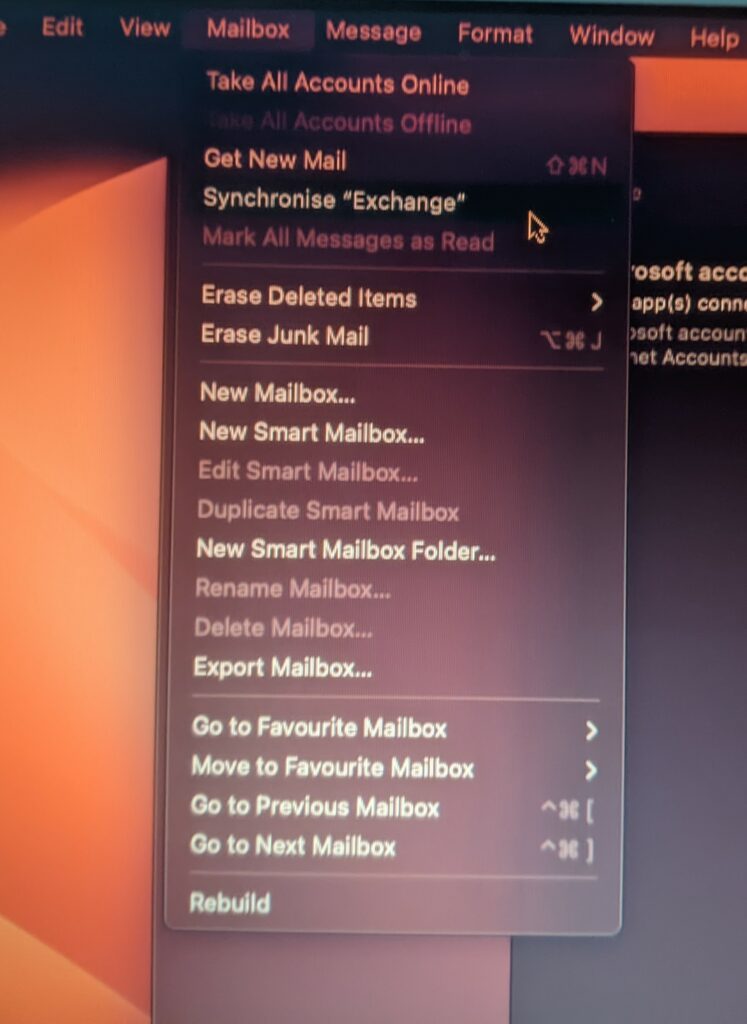 Mail App Synchronize