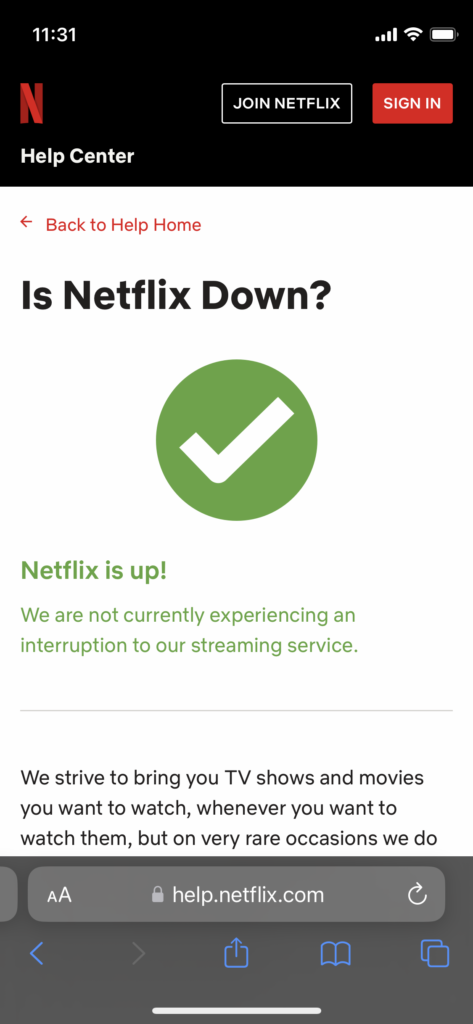 Netflix Server Down