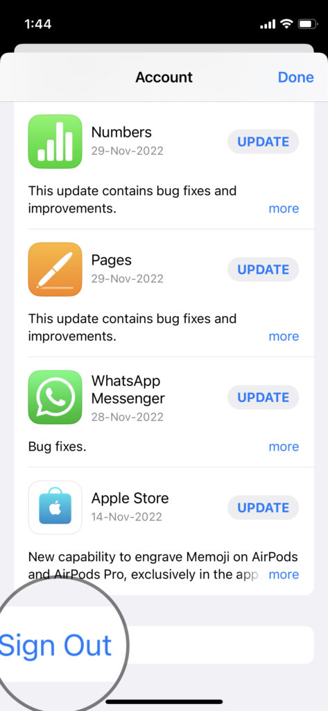 SIgn Out and Sign In App Store (4)