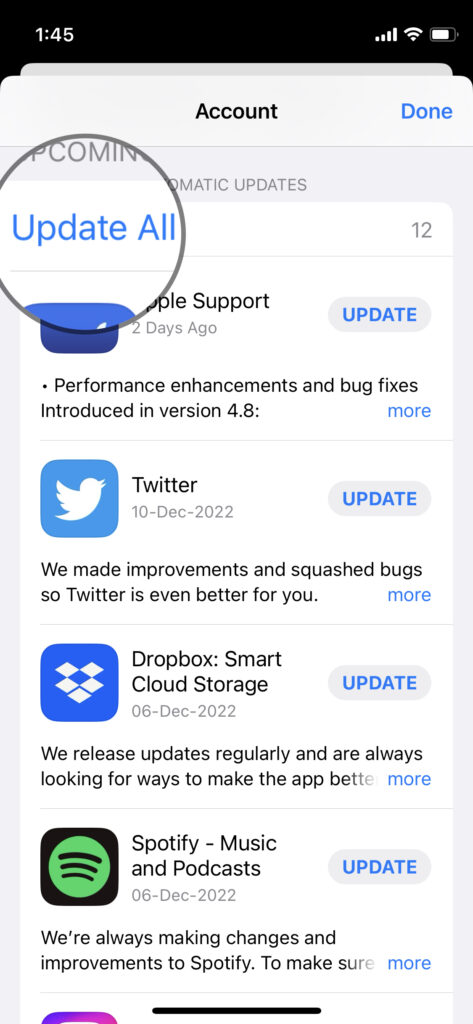 Update All Apps Manually