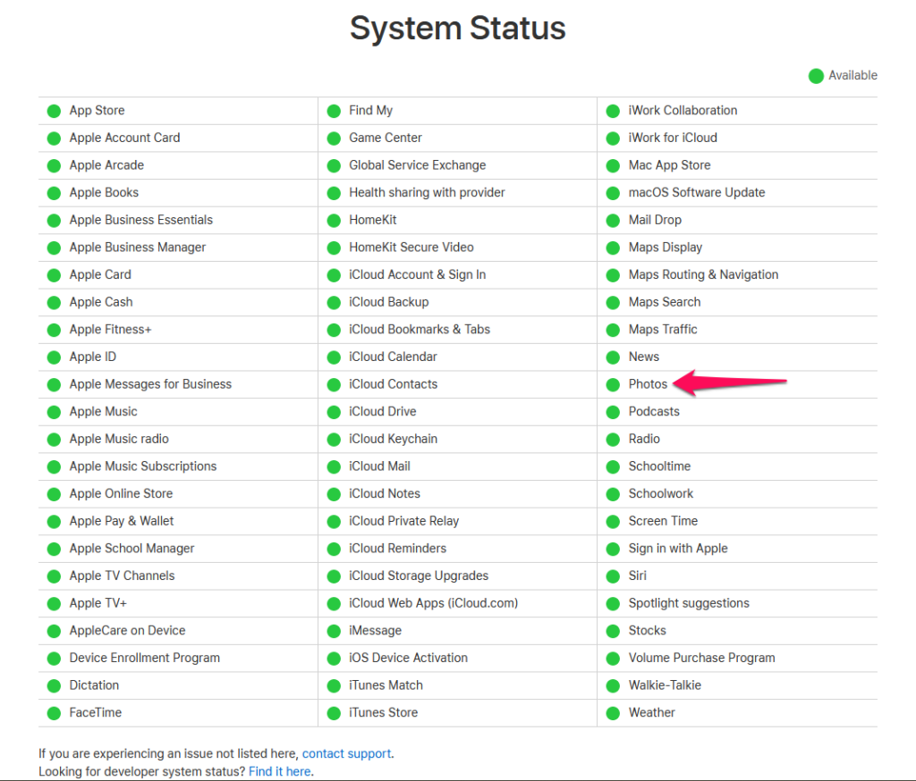 Apple Server Status Photos Service (4)