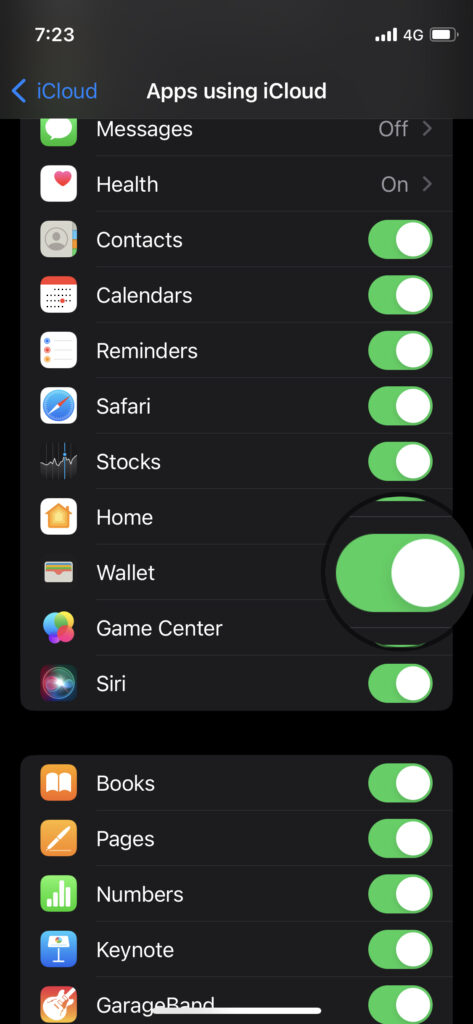 Enable Wallet on iCloud (7)