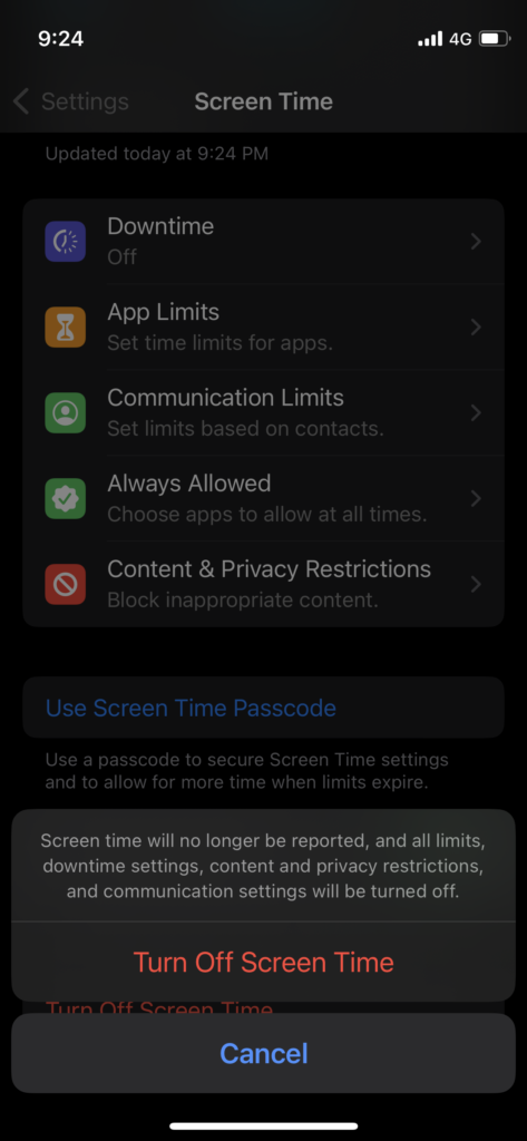 Turn Off Screen Time (5)