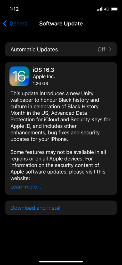 Update iOS 16 Device