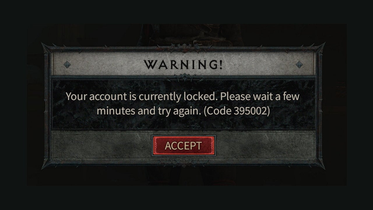 Fix Diablo 4 Your Account is Currently Locked Error Code 395002