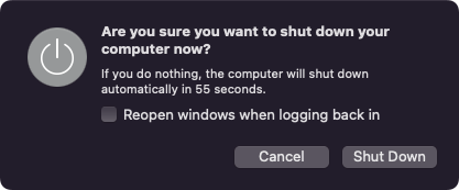 Shut Down macOS Ventura System