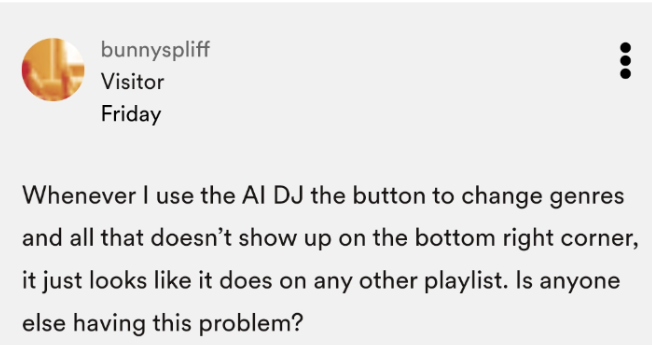 Spotify DJ Button Issue