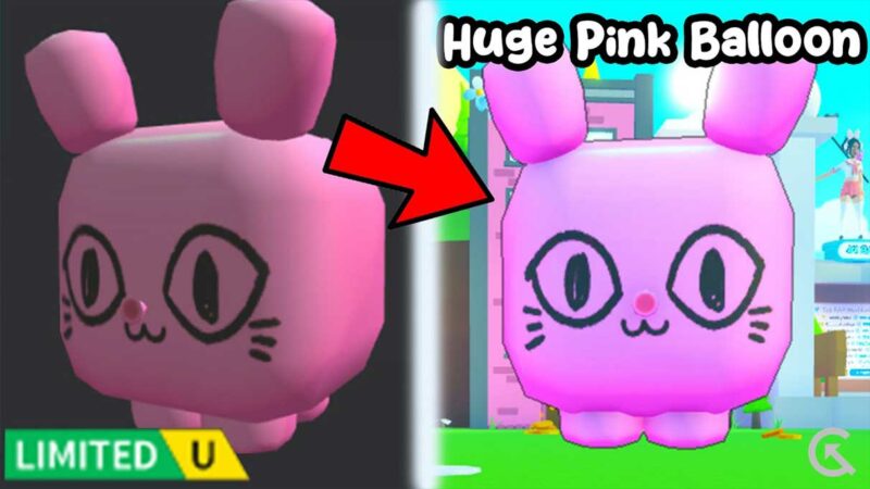 Huge Pink Balloon Cat Pet in Pet Simulator X